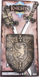 Bērnu komplekts ar vairogu un diviem zobeniem 60 cm