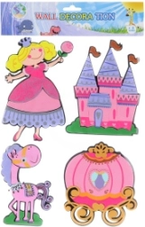 Putu sienas dekorācija ar princeses motīvu