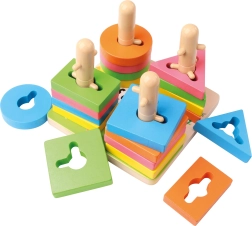 Koka vēršanas spēle ar formām 15 cm