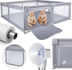 KIVO Playpen for Children 180 × 200 cm, Grey