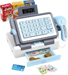 Bērnu kase ar efektiem 25 cm – zila