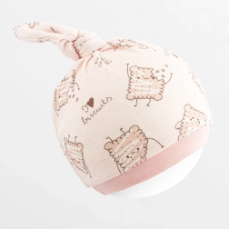 Bērnu kokvilnas cepurīte New Baby Biscuits rozā