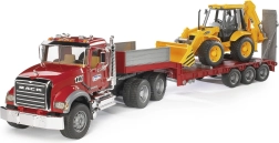 Bruder kravas auto Mack ar piekabi un iekrāvēju JCB 4CX 1:16