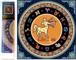 Radošā 7D dimanta mozaīkas gleznošanas komplekts Zodiaka zīme: Strēlnieks 30x30 cm
