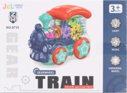 Plastic transparent battery-powered train with lights and sounds