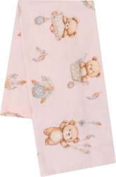 Flaneļa bērnu autiņbiksīte ar teddy bear apdruku, rozā, NEW BABY