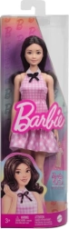 Barbie Fashionistas modes lelle rozā kleitā ar rūtainu rakstu