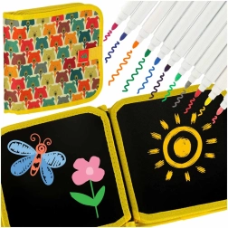 Pārnēsājama zīmēšanas grāmatiņa – tāfele ar lāču motīvu krītiņiem