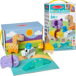 Wooden Safari Animals Construction Set 34 Pieces MELISSA & DOUG