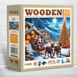 Koka puzle WOODEN CITY – Ziemassvētku vecīša kamanas (505 gab.)