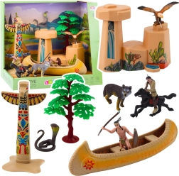 Indiāņu komplekts ar kajaku un totemu