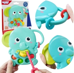 Woopie Baby sensorais košļājamais zilonis Montessori 4v1