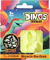 Spīdošas līmējamas dinozauru uzlīmes – komplekts 16 gab.