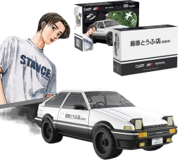 CaDA Toyota AE86 Trueno Initial D konstruktors – balts pilsētas auto, 72 detaļas