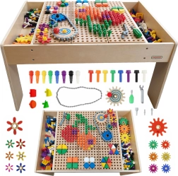 Masterkidz koka izglītojošais STEM galds ar piederumiem