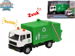 Kids Globe Traffic atkritumu savākšanas auto 15 cm ar atpakaļgaitu, gaismu un skaņu
