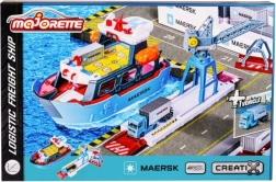 Majorette loģistikas osta MAERSK ar kravas kuģi un transportlīdzekli