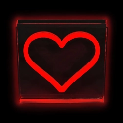 LED neona lampiņa sirds sarkanā 2Kids Toys