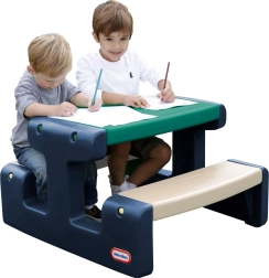 Zili-zaļš bērnu piknika galdiņš Little Tikes dārzam