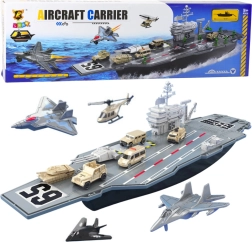 Liela militārā aviācijas bāzes kuģis ar tankiem un lidmašīnām 70 cm