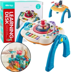 Interaktīvais izglītojošais galds 2-in-1 ar klucīšu virsmu Zils