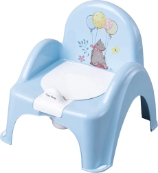Musical children's potty with lid Bear blue