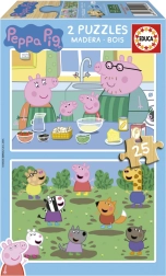 Koka puzles PEPPA PIG 2×25 detaļas
