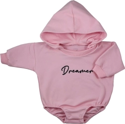 Baby baggy bodysuit with hood Koala Dreamer – pink