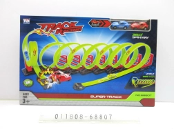 Extreme racing track for kids 3+ with 360° loops and 2 cars, 36 pieces