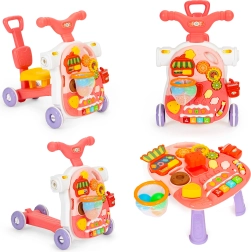 Atspēriena ritenis, skrejritenis, interaktīvs mācību galds 4-in-1 bērniem, sarkans