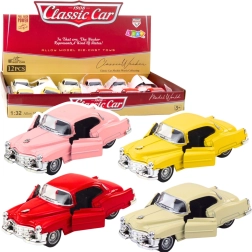 Metāla retro auto 1:32 ar atvelkamo (pull-back) piedziņu un atveramām durvīm