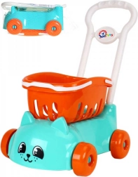 Children's shopping trolley with cat basket
