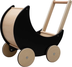 Koka ratiņi un staigulis 2in1 Montessori BABY MIX melns