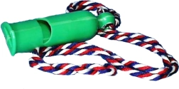 Signāla plastmasas svilpe ar kakla aukliņu, 7 cm, 4 krāsu mikss, 50 gab. kastītē