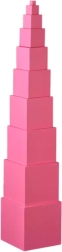 Montessori Pink Tower made of wooden cubes (10 pcs)