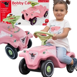 Stumjamā mašīna BIG Bobby Car Classic Flower rozā