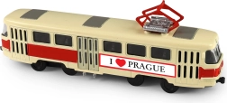 Metāla retro tramvajs T3 Prāga 16 cm ar atveramām durvīm