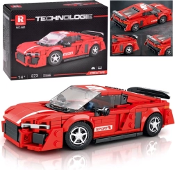 Tehniskā konstruktoru komplekts – sarkans sporta kupe, 373 detaļas