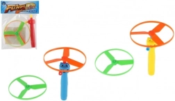 Izšaujamas propellers ar starteri, plastmasa, diametrs 9 cm, 2 krāsas