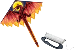 Liels sarkans pūķa formas lidpūķis ar garu asti 170 × 130 cm