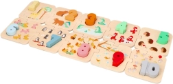 Koka puzle ar cipariem un dzīvniekiem Montessori stilā