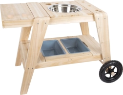 Koka āra bērnu virtuvīte small foot – kompakta mobilā “mud kitchen”