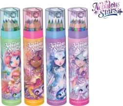 Krāsainie zīmuļi NEBULOUS STARS tvertnē ar asināmo (18 krāsas)