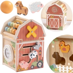 TOOKY TOY koka aktivitāšu šķūnis ar skaitīkli un šķirotāju