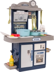 Bērnu interaktīvā virtuvīte ar skaņām un gaismām, 28 detaļas – Zila