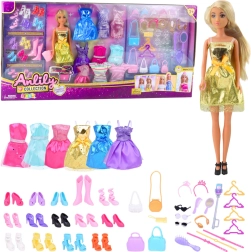 Liela modes komplekts Anlily lelle Kleitas un aksesuāri 65 gab.