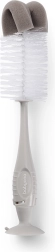 BabyOno 2-in-1 bottle and nipple cleaning brush with suction cup, grey
