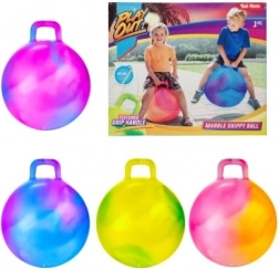 Lēkājamā bumba ar rokturi 45 cm krāsaina