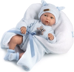 Realistic Baby Doll Hugo with Sounds and a Soft Fabric Body - 38 cm