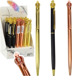 Automātiska metāla pildspalva Kronis, zila tinte 1,0 mm